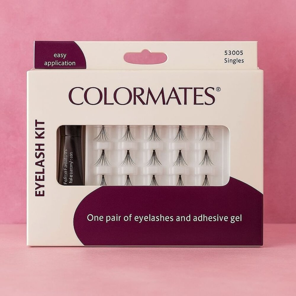 Colormates Eyelash Kit Singles Fills False Lashes Adhesive Gel Easy Application